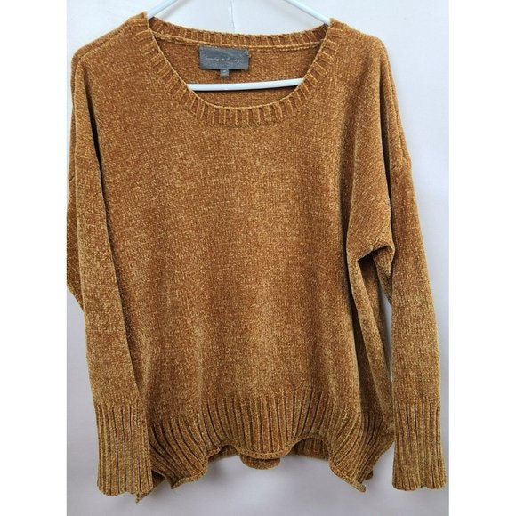 Anthropologie Sweaters - Anthro Sunday In Brooklyn Mustard Yellow Chenille Britta Sweater Medium